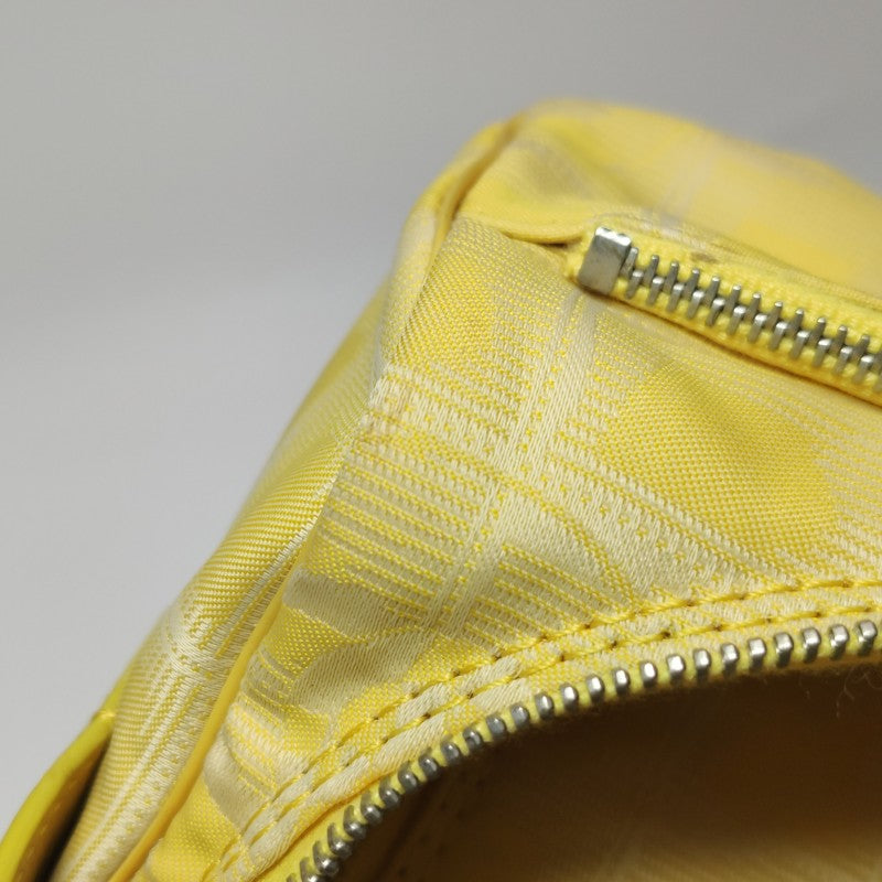 Chanel New Travel Line Nylon Vanity Bag Yellow Leather Trim Silver Hardware