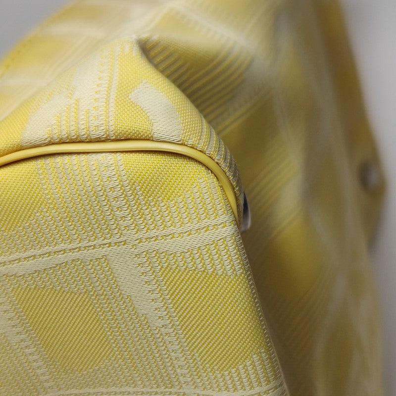 Chanel New Travel Line Nylon Vanity Bag Yellow Leather Trim Silver Hardware