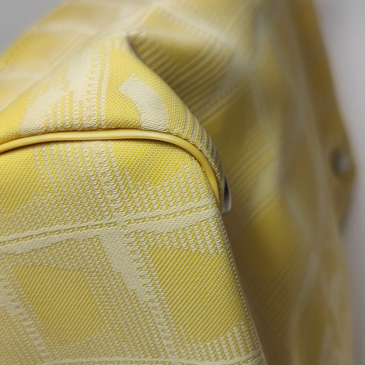 Chanel New Travel Line Nylon Vanity Bag Yellow Leather Trim Silver Hardware
