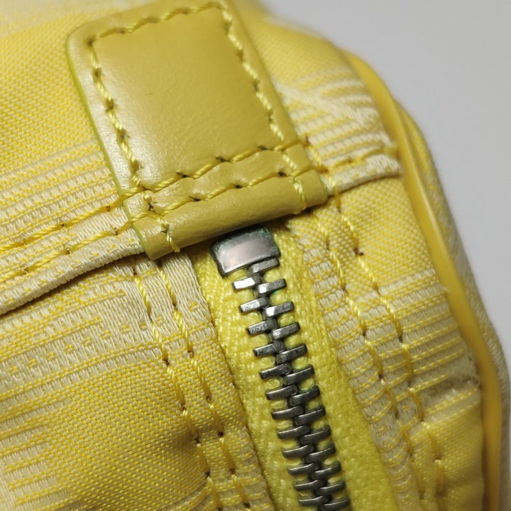 Chanel New Travel Line Nylon Vanity Bag Yellow Leather Trim Silver Hardware