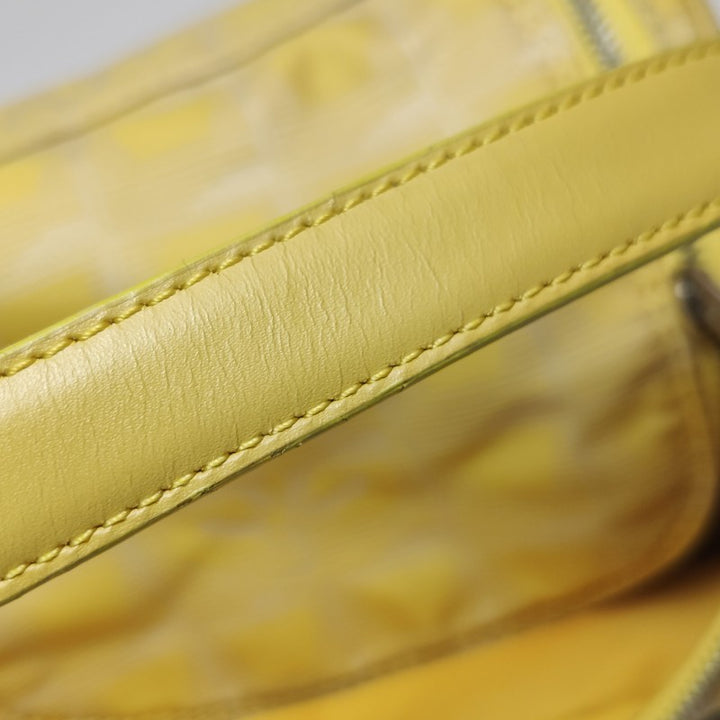 Chanel New Travel Line Nylon Vanity Bag Yellow Leather Trim Silver Hardware