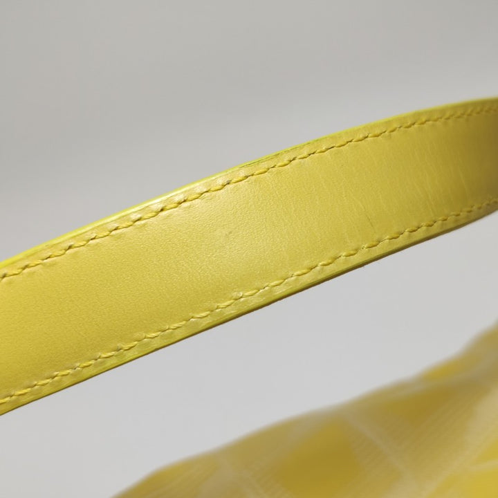 Chanel New Travel Line Nylon Vanity Bag Yellow Leather Trim Silver Hardware