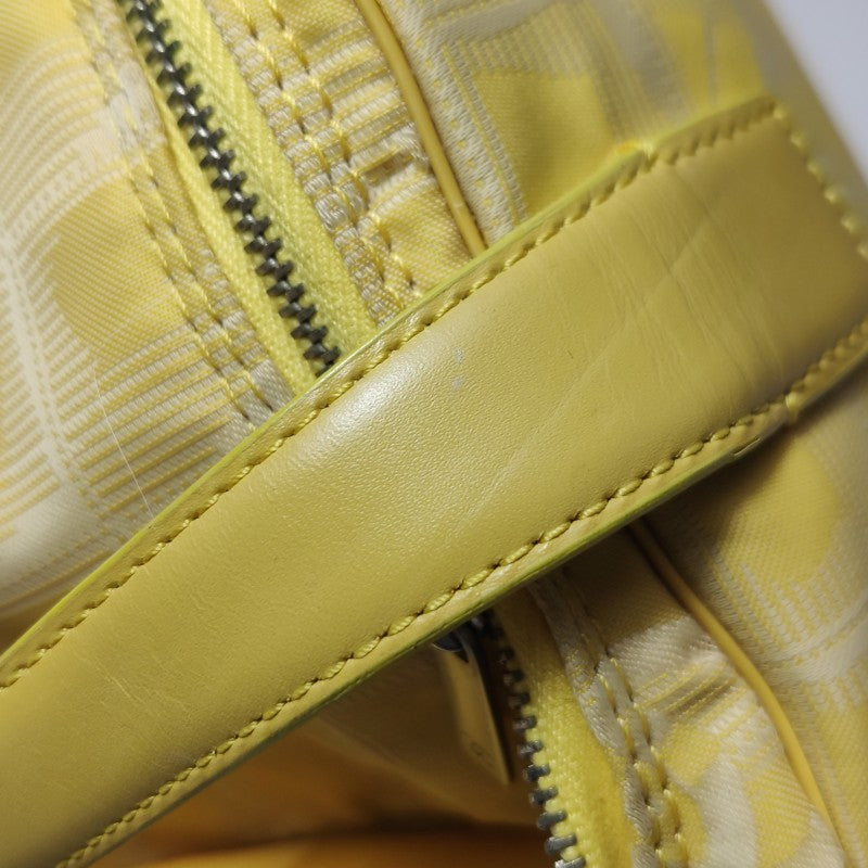Chanel New Travel Line Nylon Vanity Bag Yellow Leather Trim Silver Hardware