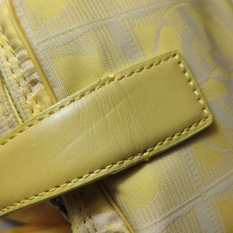 Chanel New Travel Line Nylon Vanity Bag Yellow Leather Trim Silver Hardware