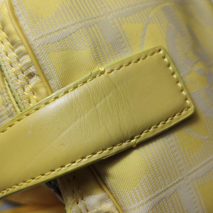 Chanel New Travel Line Nylon Vanity Bag Yellow Leather Trim Silver Hardware