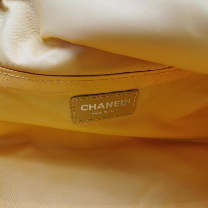 Chanel New Travel Line Nylon Vanity Bag Yellow Leather Trim Silver Hardware