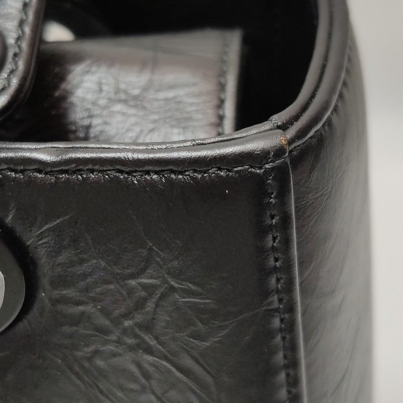 Dior Medium Lady Dior Bag Black and White Eiffel Tower Crinkled Calfskin Black Hardware