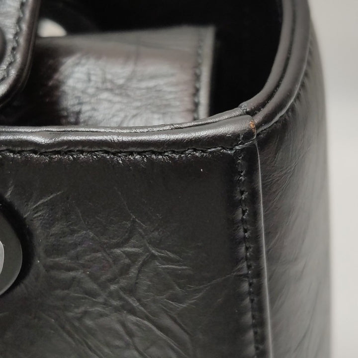 Dior Medium Lady Dior Bag Black and White Eiffel Tower Crinkled Calfskin Black Hardware