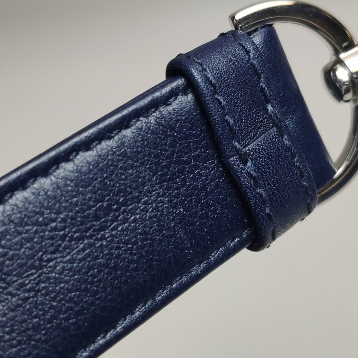 Dior Medium Lady Dior Bag Navy Smooth Calfskin Metal Embellished Silver Hardware