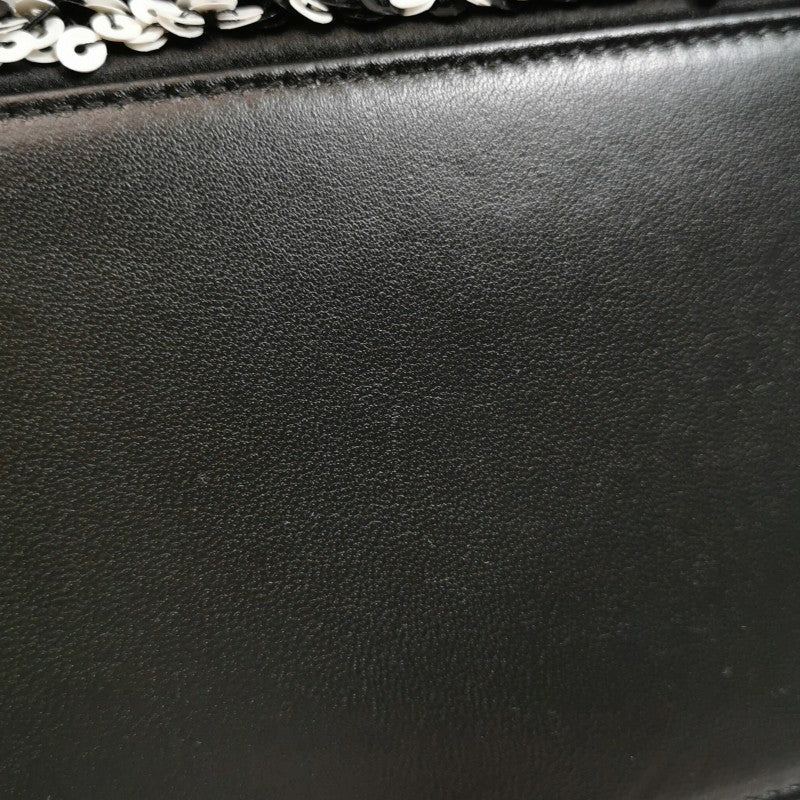 Dior Medium Lady Dior Bag Black and White Sequin Embellished Lambskin Silver Hardware