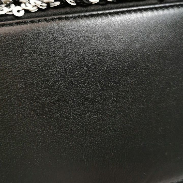 Dior Medium Lady Dior Bag Black and White Sequin Embellished Lambskin Silver Hardware