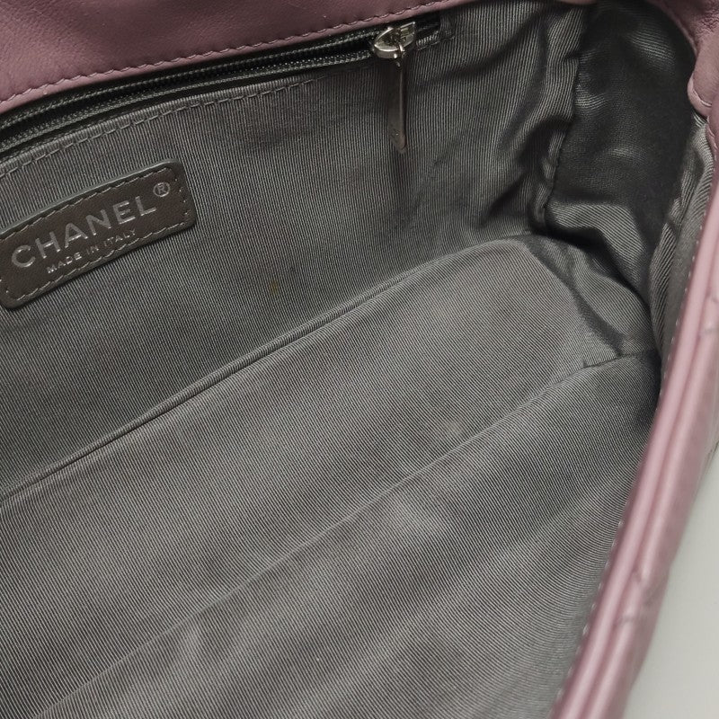 Chanel Bi-Colour Medium Single Flap Bag Light Pink and Black Quilted Lambskin Silver Hardware