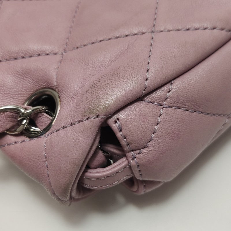Chanel Bi-Colour Medium Single Flap Bag Light Pink and Black Quilted Lambskin Silver Hardware