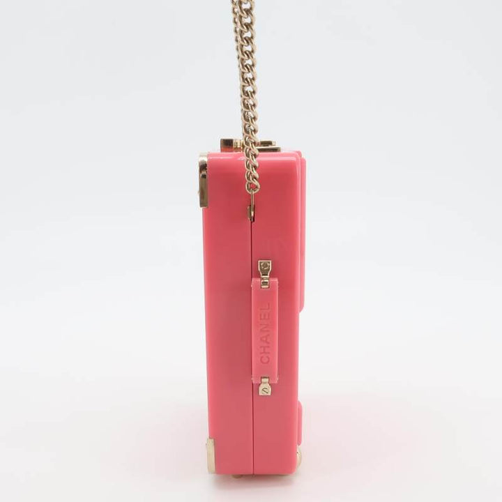 Chanel Spring/Summer 2016 Runway Trolley Minaudiere Clutch Pink Resin Gold Hardware