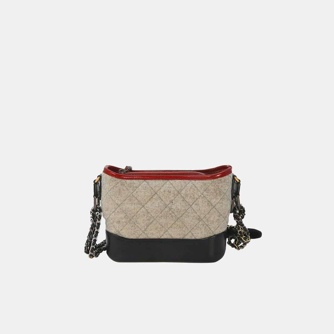 Chanel 2017 Cotton and Leather Gabrielle Logo Hobo Bag in Small with Mixed Hardware