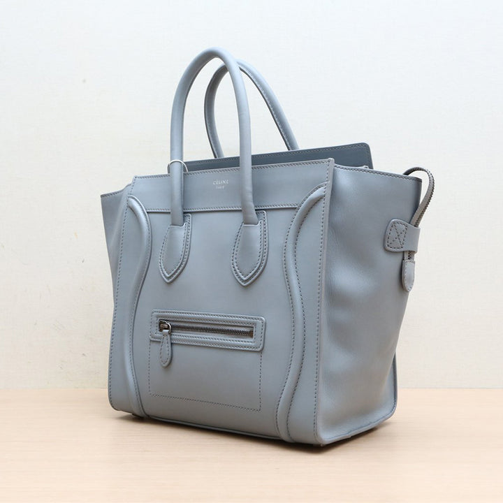 Celine Smooth Calfskin Mini 30 Luggage Light Grey