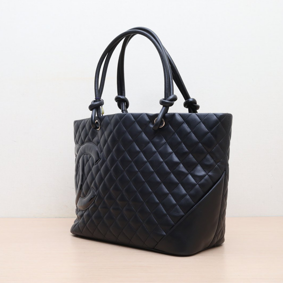 Chanel Black Quilted Leather Large Ligne Cambon Tote CC Logo