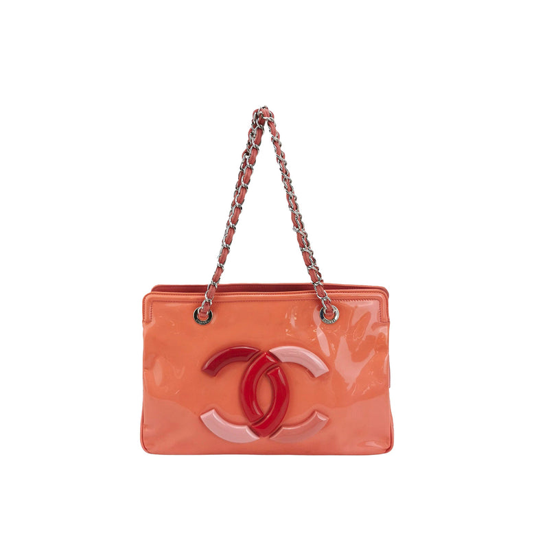 Chanel Vintage Lipstick Tote Bag In pink Red With CC Logo