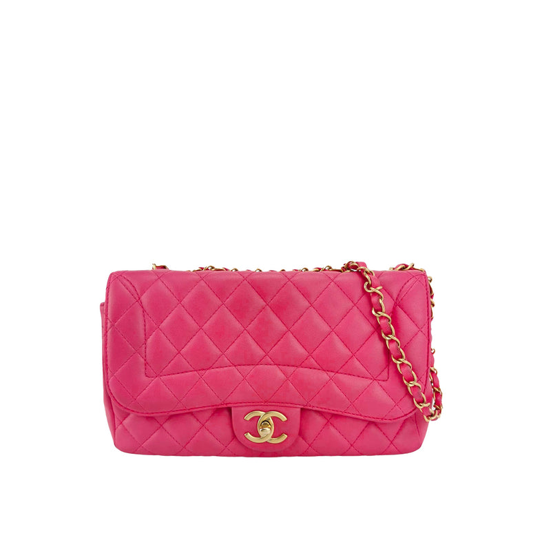 Chanel Classic Medium Flap Bag Pink - Chevron Leather