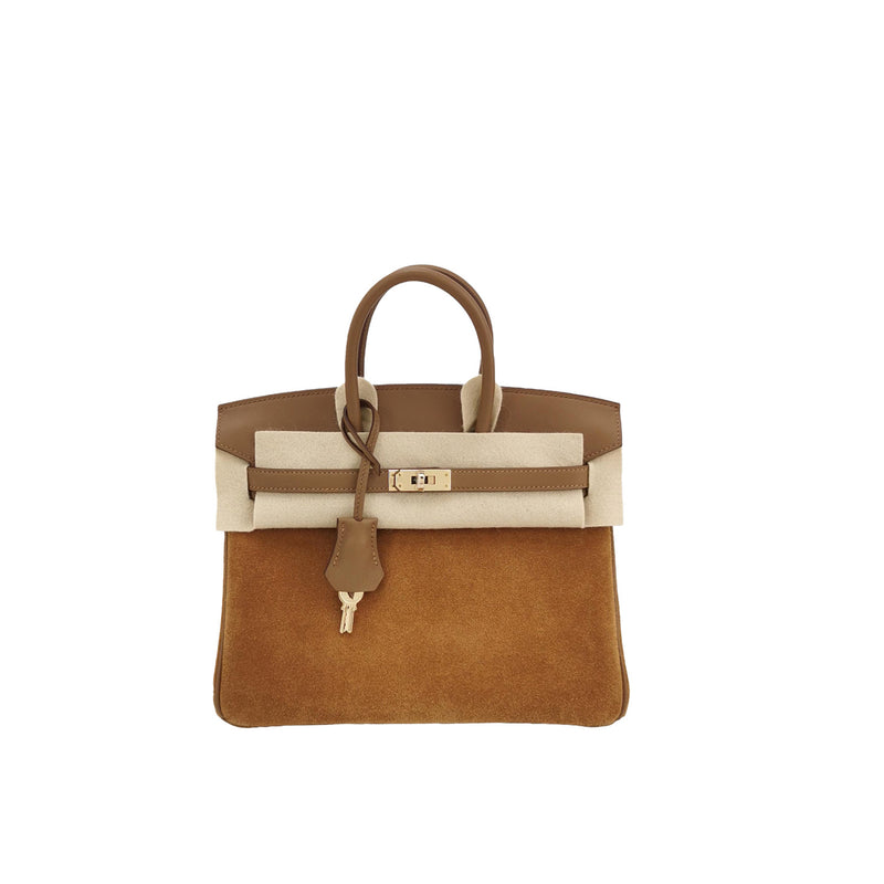 Hermès Birkin Grizzly 30 Suede / Swift Alezan / Chamois