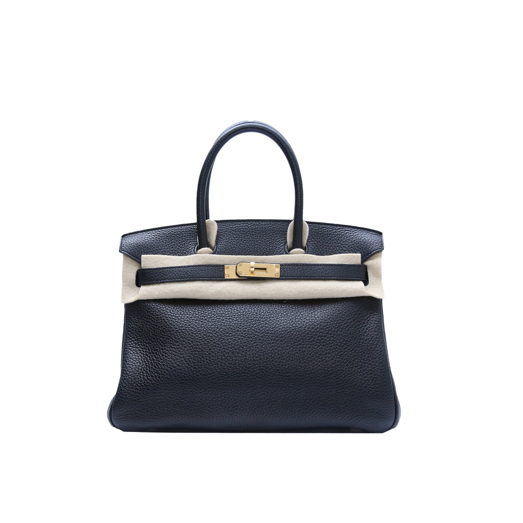 Hermès Birkin 30 Black Taurillion Clemence Leather Square P Stamp