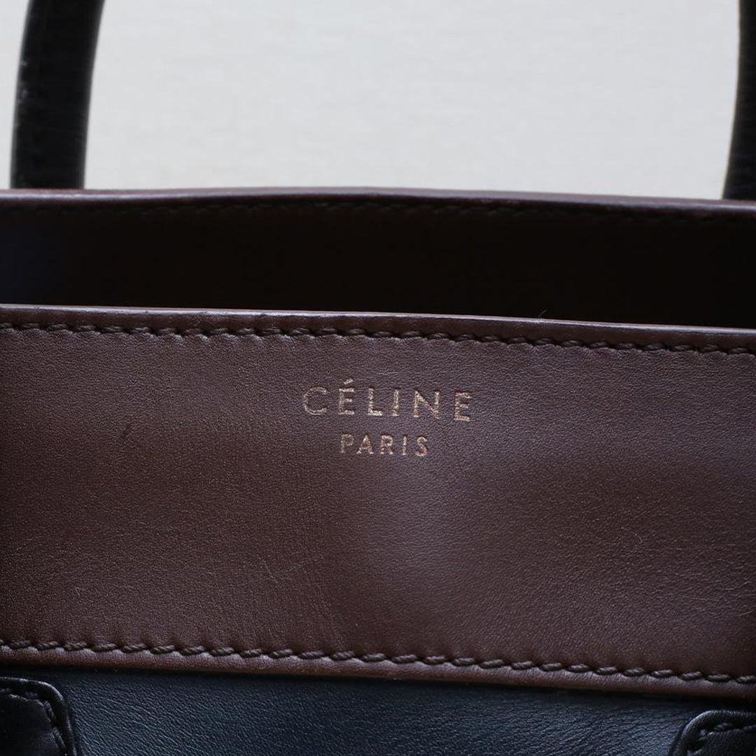 Céline Tri Colour Mini 30 Luggage Bag Navy Brown