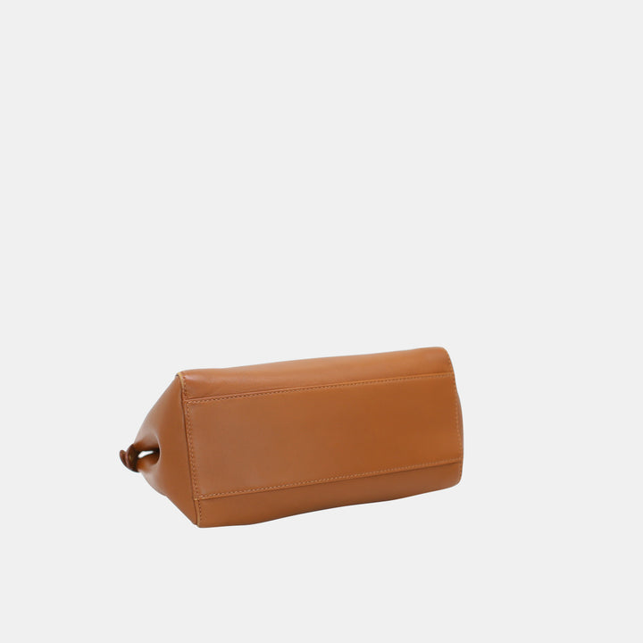 Fendi Peekaboo Mini Crossbody Bag In Brown Gold Hardware