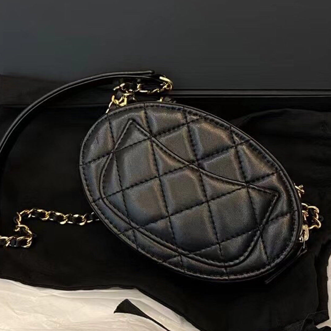 Chanel Oval CC Vanity Mini Crossbody Chain Clutch