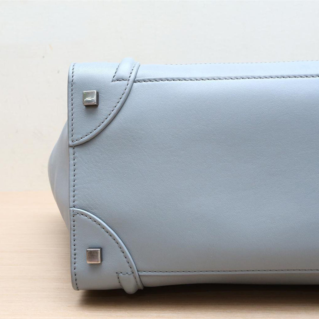 Celine Smooth Calfskin Mini 30 Luggage Light Grey