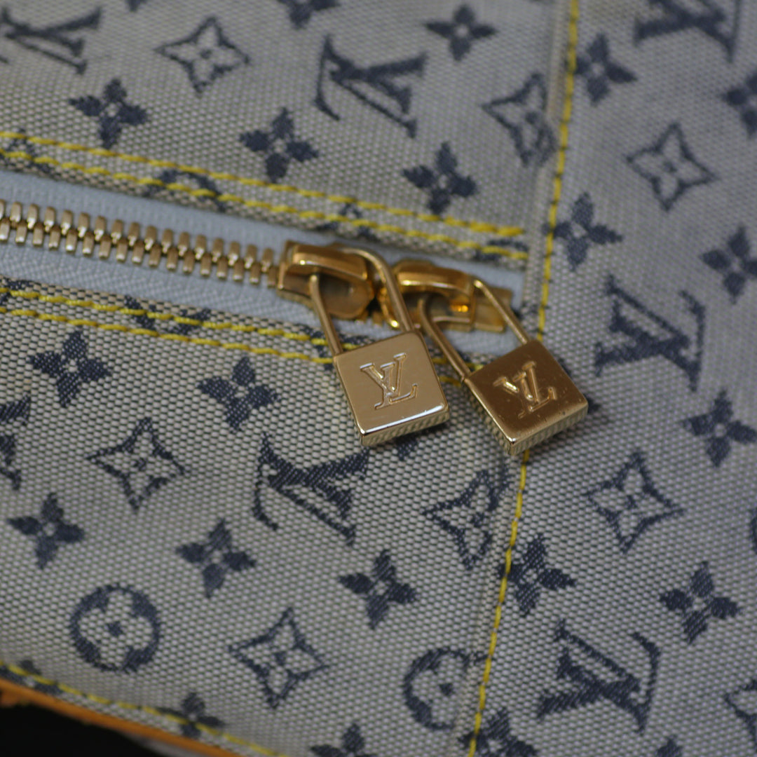 Louis Vuitton Vintage Lin Marie Denim Bag in Blue Monogram and Gold Hardware