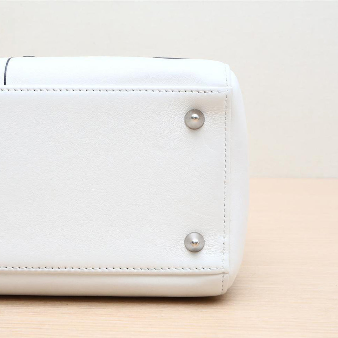 Dior White Medium Lambskin Paradise Lady Dior Satchel Bag