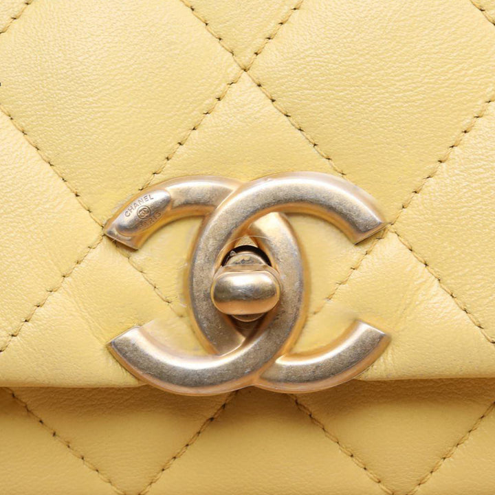 Chanel Leather Entwined Chain Bag Yellow