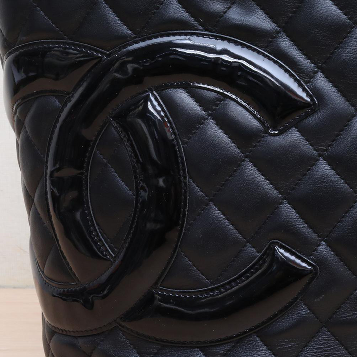 Chanel Black Quilted Leather Large Ligne Cambon Tote CC Logo