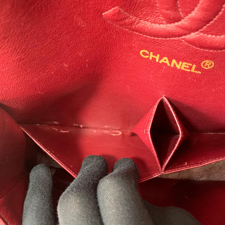Chanel Vintage Classic Double Flap Medium Size 25cm in Black / Dark Brown