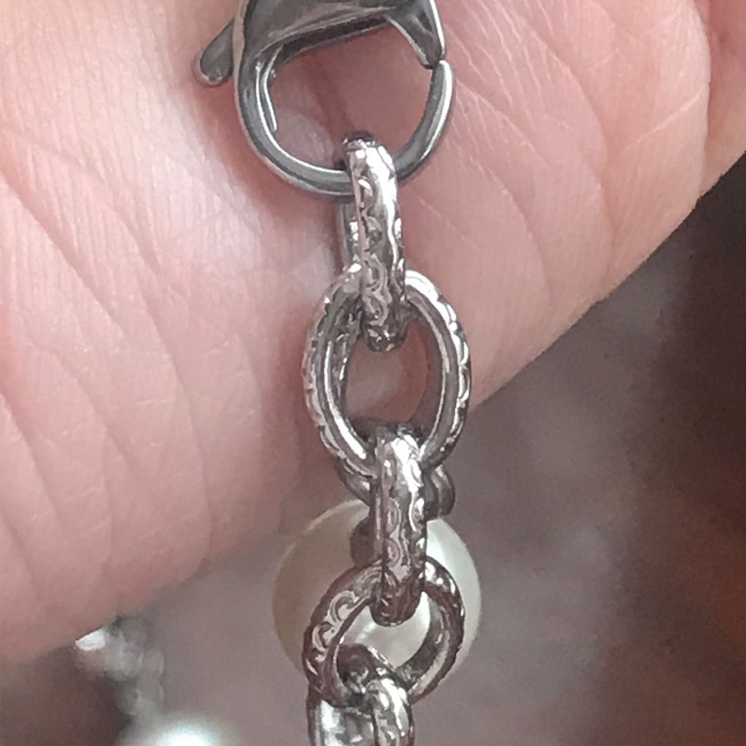 Chanel Pearl Long Necklace with Multi CC Logo