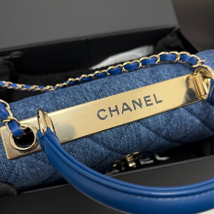 Chanel Trendy CC Blue Denim Top Handle Bag Small