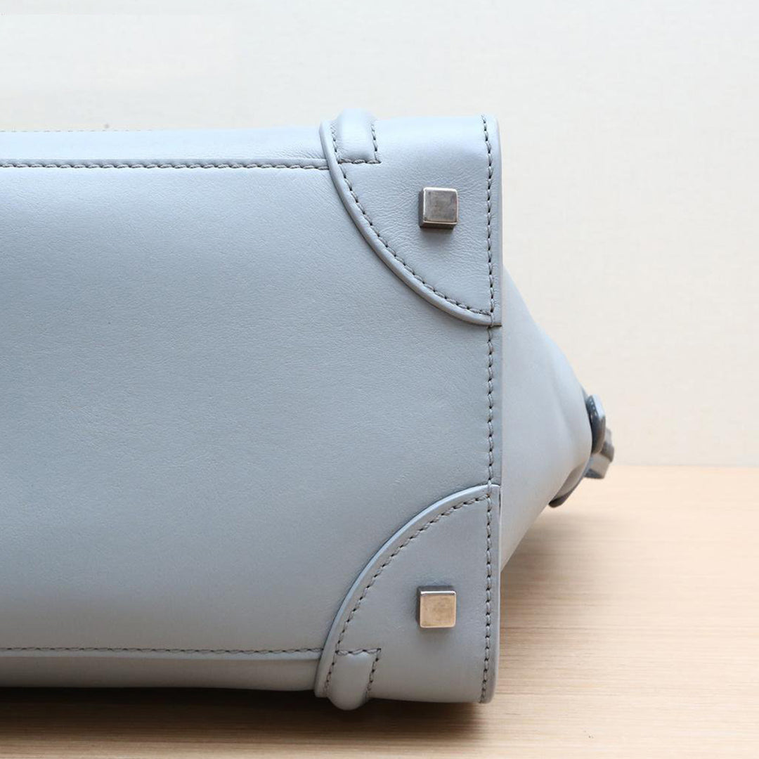 Celine Smooth Calfskin Mini 30 Luggage Light Grey