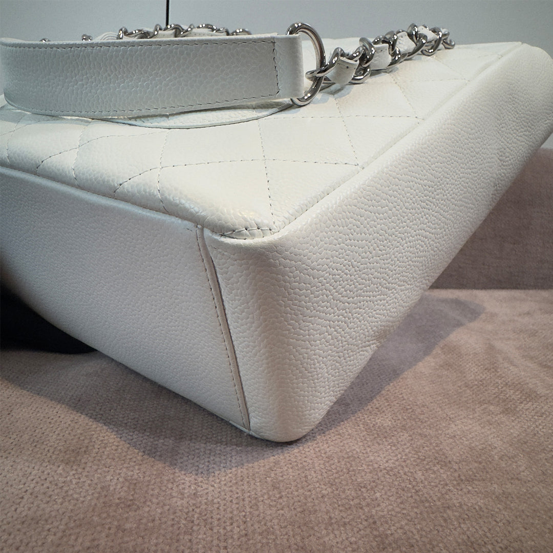 Chanel Caviar Petite Shopping Tote In White