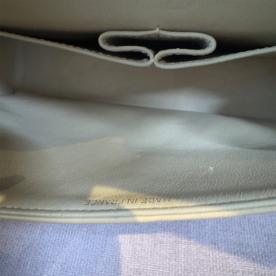 Chanel Vintage Medium Classic Double Flap Bag Beige Lambskin Gold Hardware