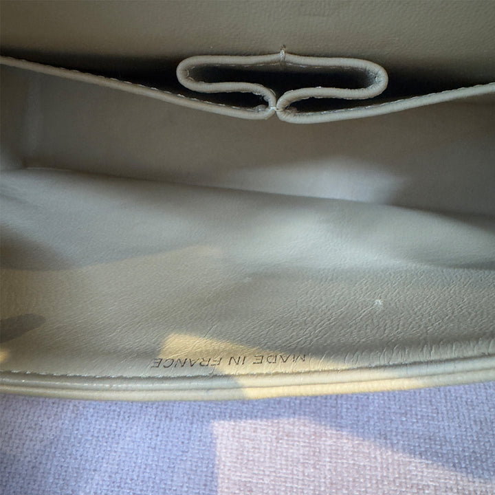 Chanel Vintage Medium Classic Double Flap Bag Beige Lambskin Gold Hardware