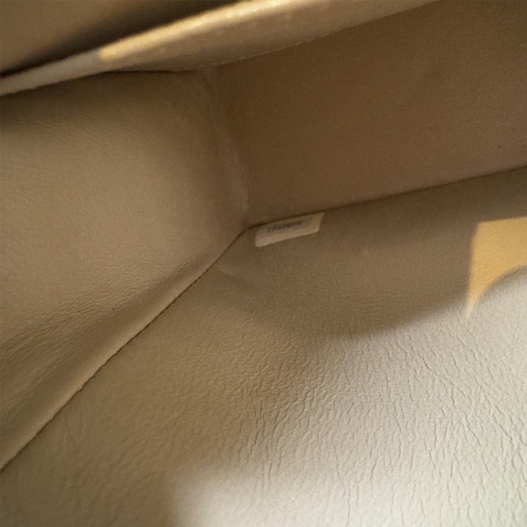 Chanel Vintage Medium Classic Double Flap Bag Beige Lambskin Gold Hardware