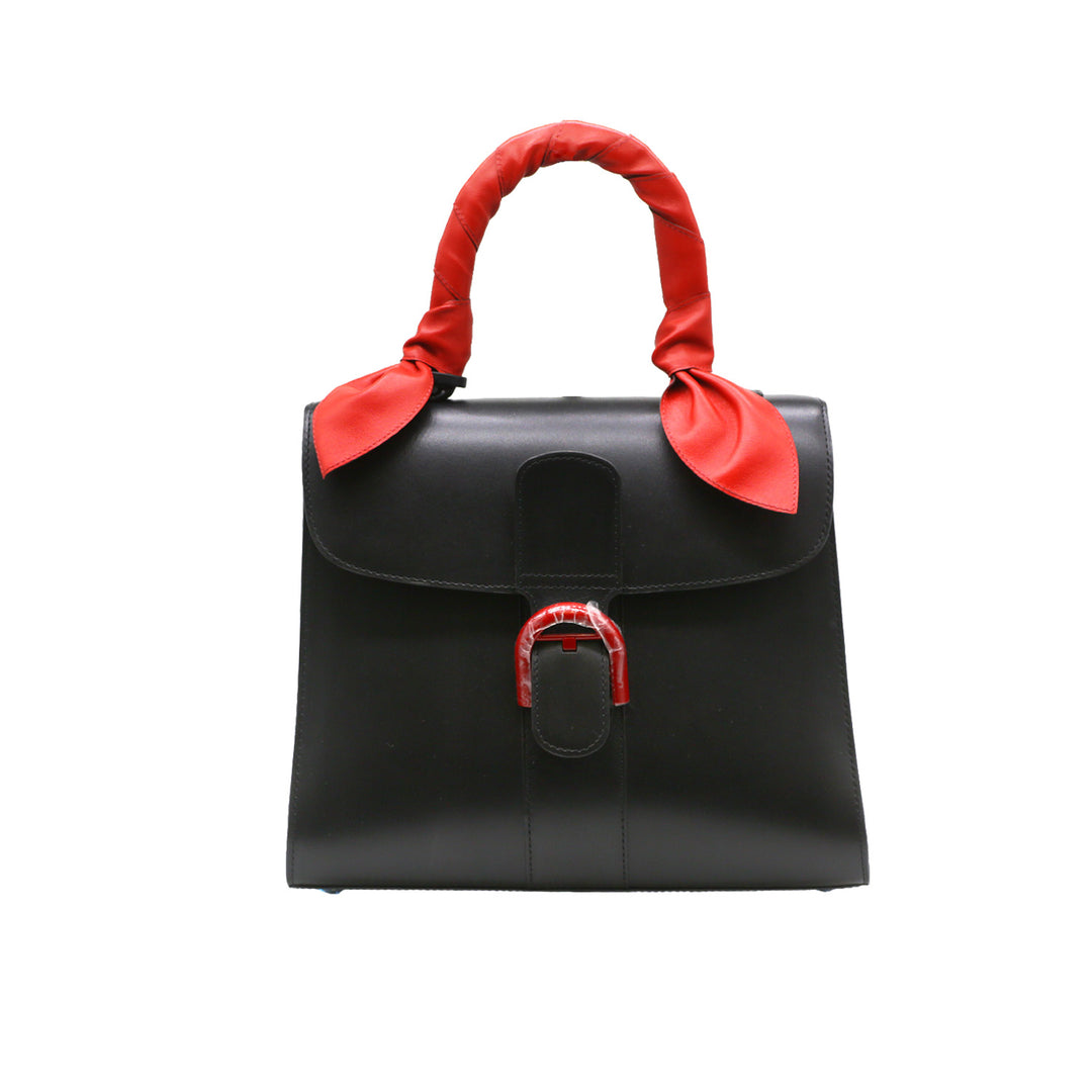 Delvaux Brillant MM "Lunar New Year" 2017 Limited Edition Black Box Calfskin Red Hardware
