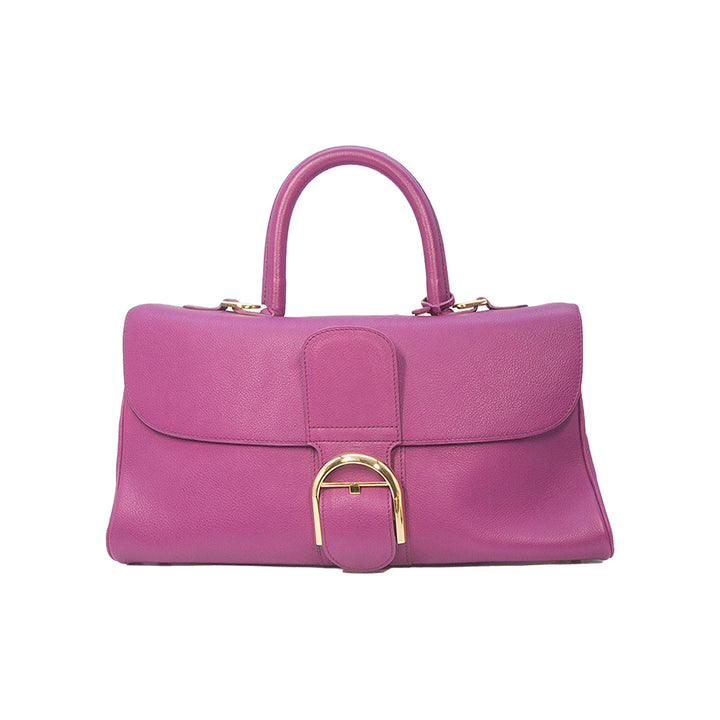 Delvaux Brillant East West Purple Grained Calfskin Leather Gold Hardware