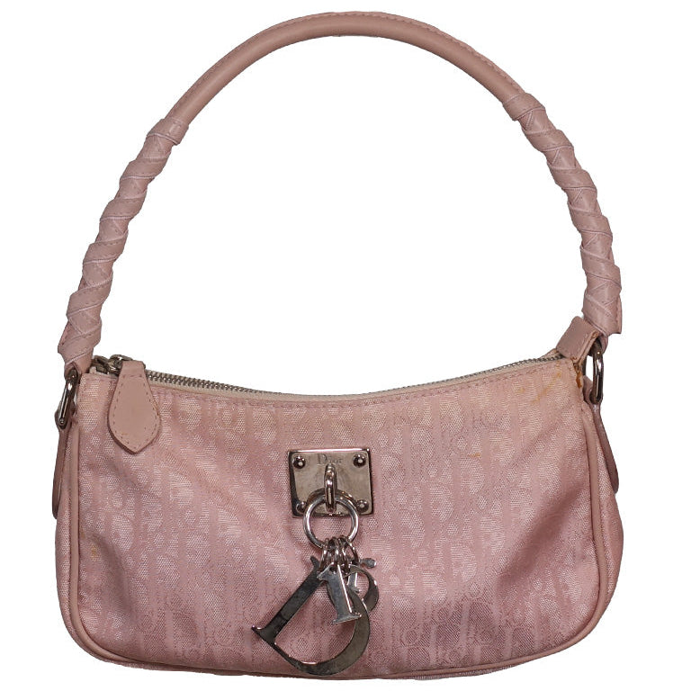 Authentic Vintage Dior Lovely shoulder bag in pink, and with silver hardware.