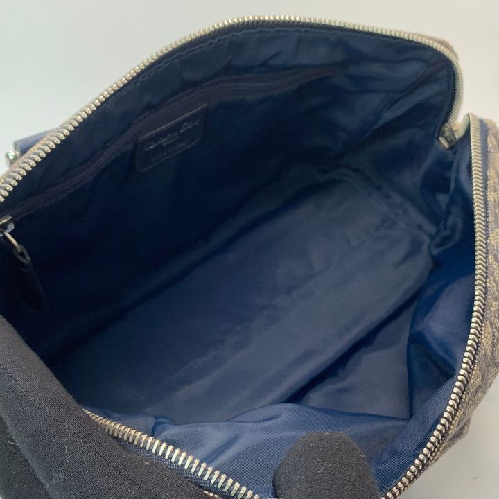 Dior Vintage Oblique Bowling Bag in Navy Blue Canvas