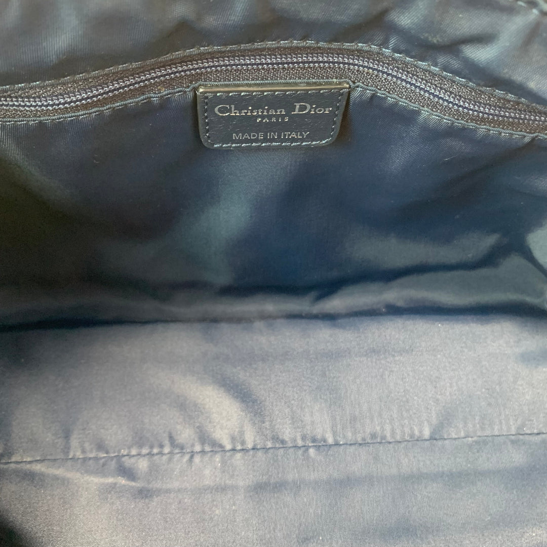 Dior Vintage Oblique Bowling Bag in Navy Blue Canvas