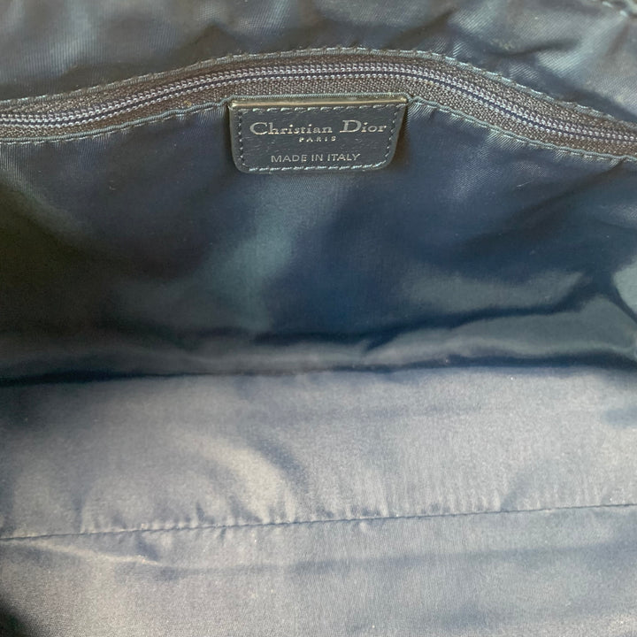 Dior Vintage Oblique Bowling Bag in Navy Blue Canvas