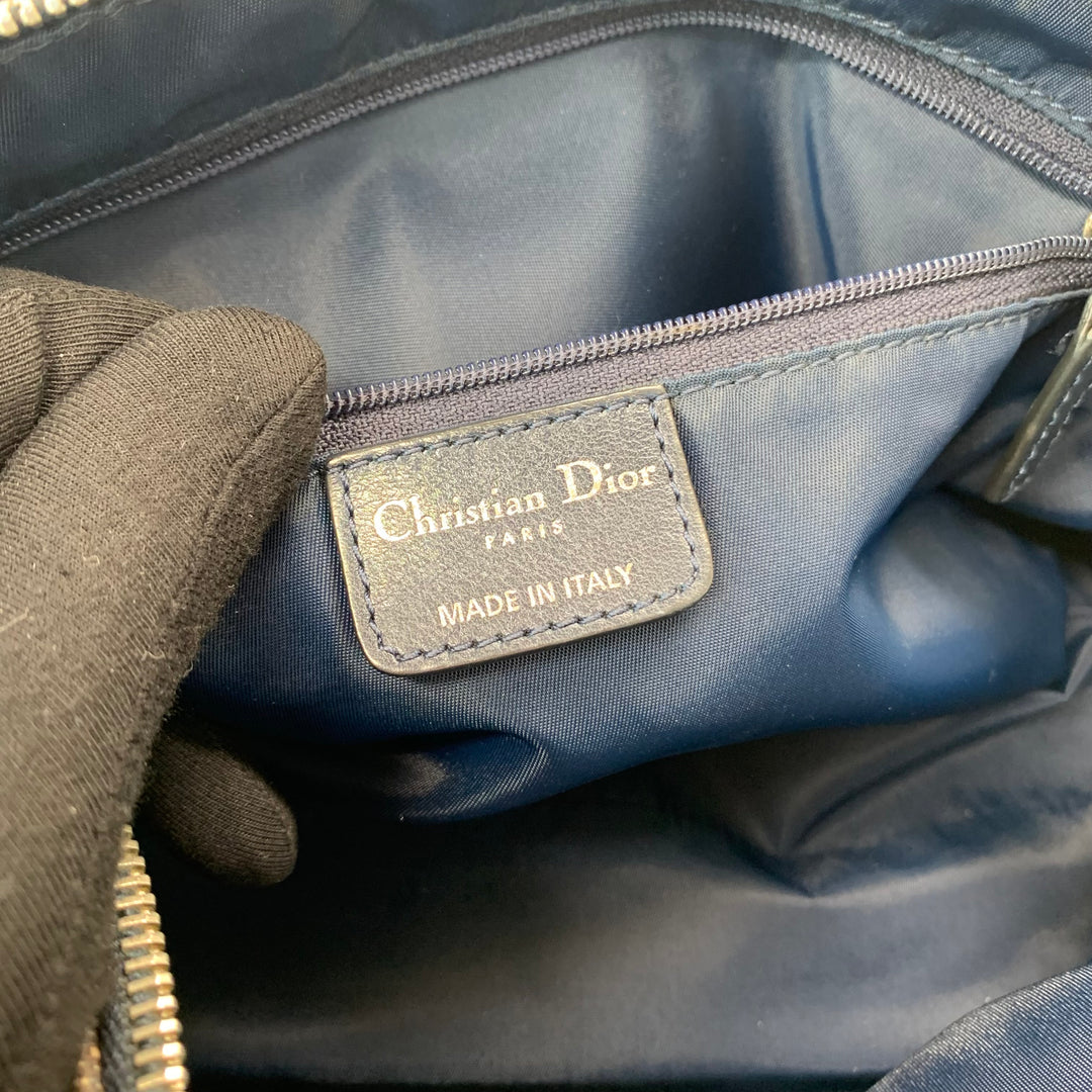 Christian Dior Vintage Diorissimo Logo Oblique Charms Boston Canvas Bag