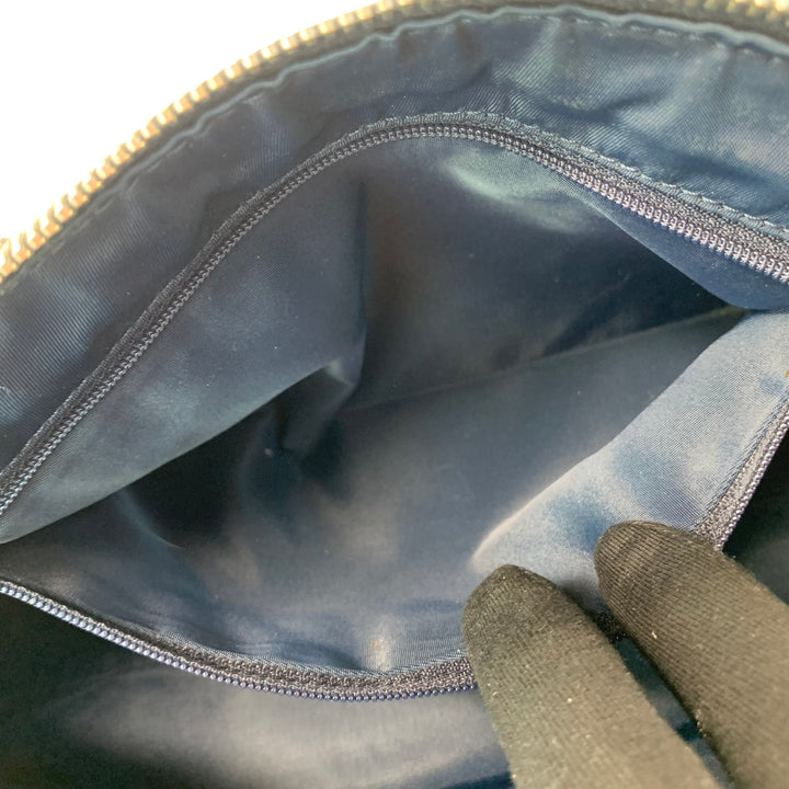 Dior Vintage Oblique Bowling Bag in Navy Blue Canvas