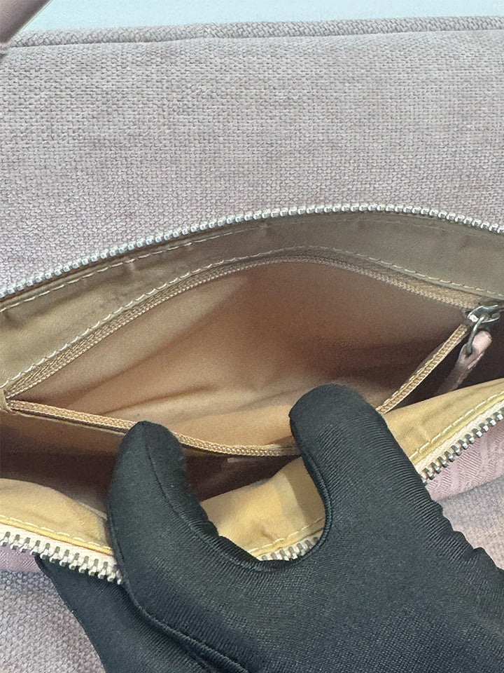 Dior Vintage Diorissimo Lovely Shoulder Bag Pink Canvas Silver Hardware